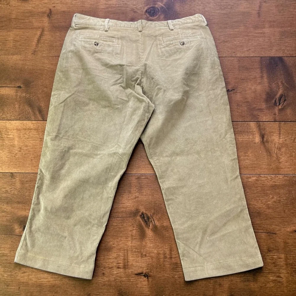 NEW LL Bean Comfort Waist Corduroy Pants Mens 40x26 Tan Khaki Straight Leg